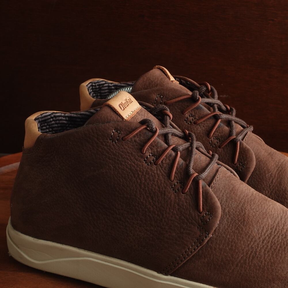 OluKai Boots Mens Size 9 Brown Nana Hele Chukka Leather Comfort Casual Walking - Picture 6 of 13